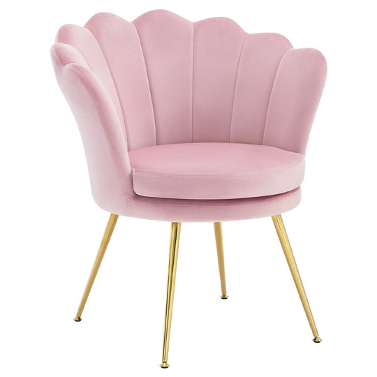 Chaise manucure élégance royale dossier coquillage pieds dorés-Nailona