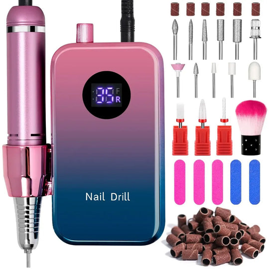 Ponceuse ongle pro sans fil 35000 RPM lime électrique-Nailona