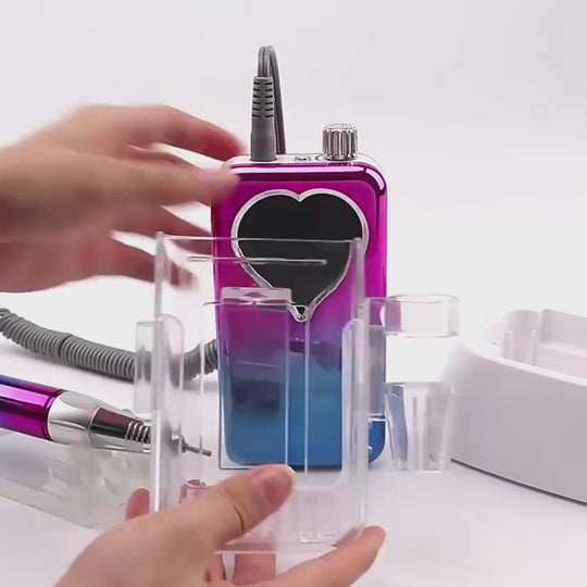 Ponceuse ongle professionnelle 35000 tours sans fil affichage HD en vidéo
