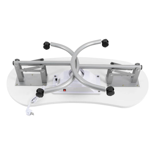 Table manucure blanche pliable avec roulettes et aspirateur