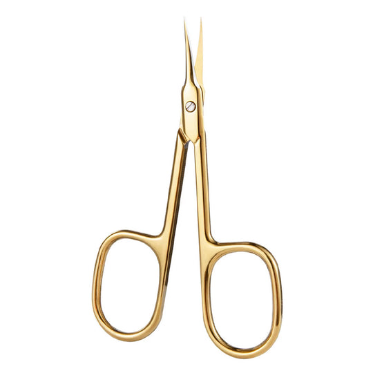 Ciseau ongle inox doré lame fine courbée manucure