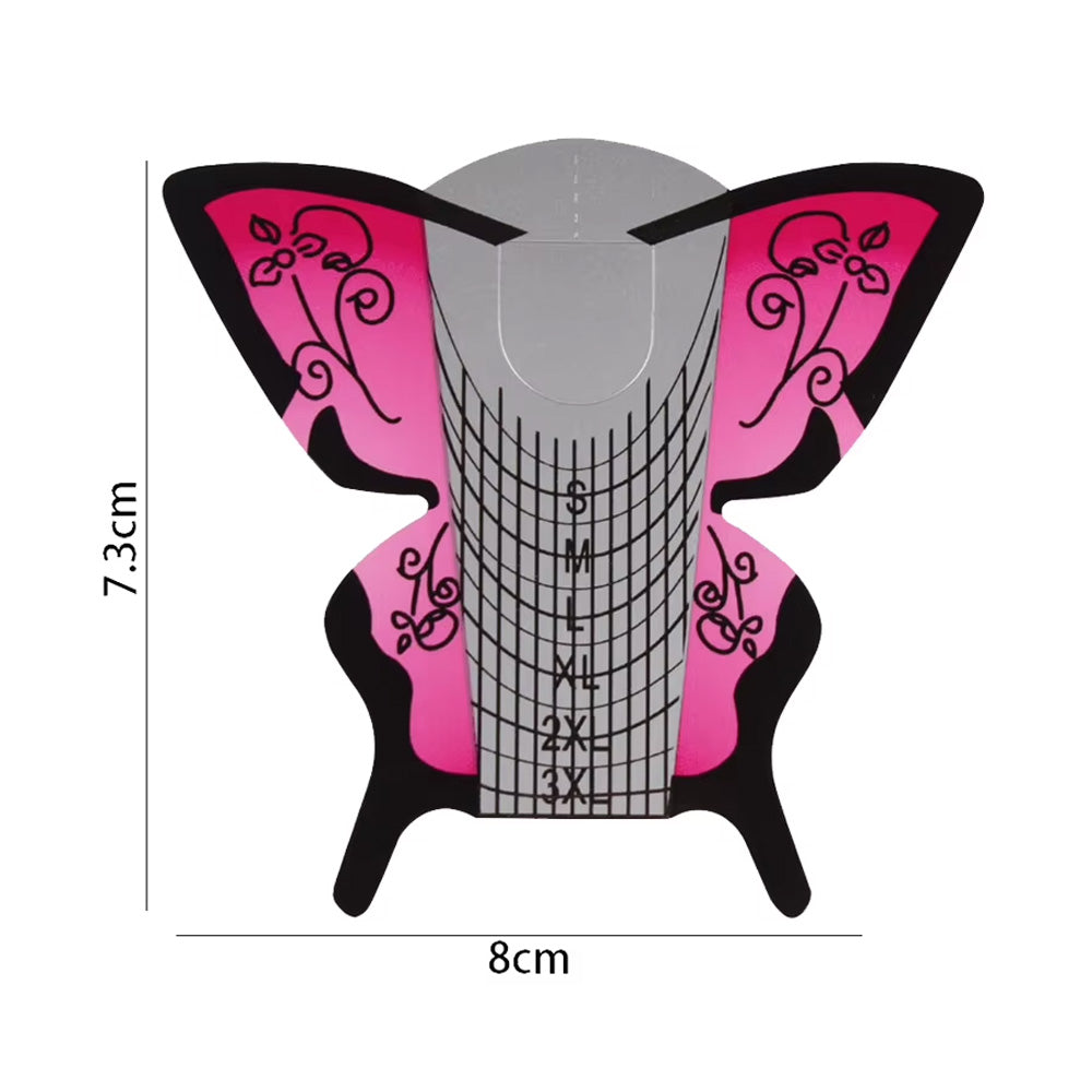 Chablon ongle papillon rose 100 pièces pour gel UV
