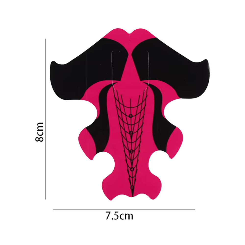 Chablon ongle rose et noir 100 pièces forme aiguisée gel