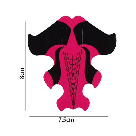 Chablon ongle rose et noir 100 pièces forme aiguisée gel