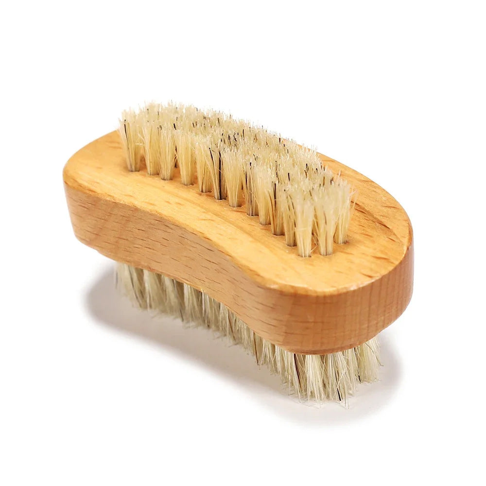 Brosse à ongle en bois double face pour nettoyage doux