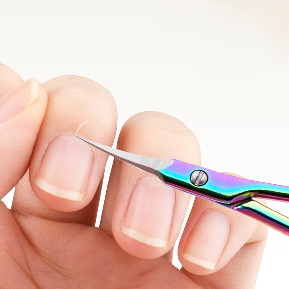 Ciseau ongle inox arc-en-ciel pointe fine précision