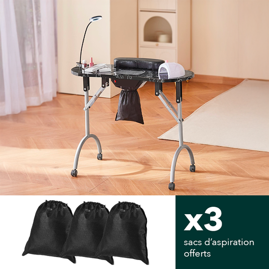 3 sacs d'aspiration offerts avec votre table manucure pliante