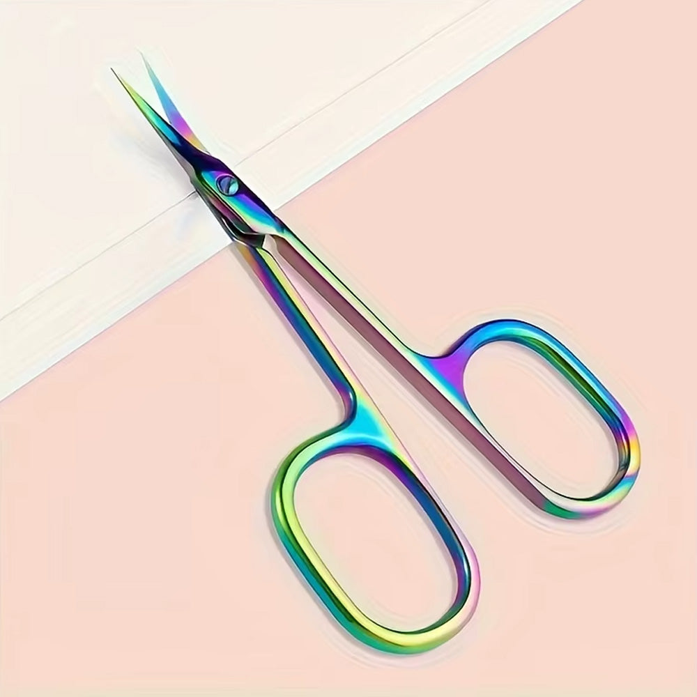 Ciseau cuticule pro arc-en-ciel courbé acier inoxydable