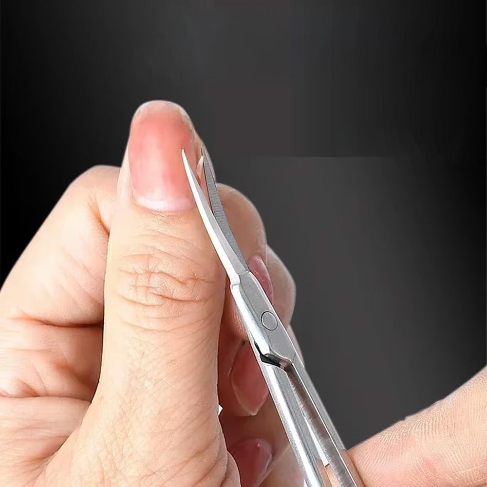 Ciseau ongle professionnel acier inoxydable lame courbée