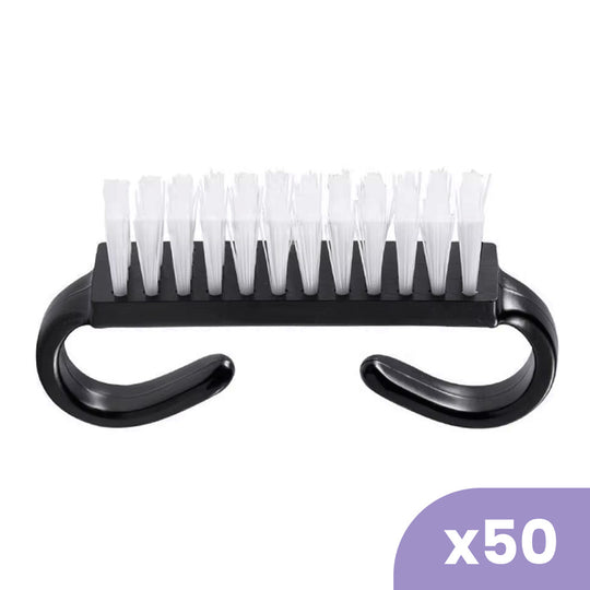Lot de 50 brosses à ongle noires pour manucure pro