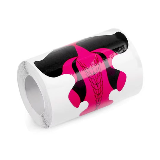 Chablon ongle rose et noir 100 pièces forme aiguisée gel