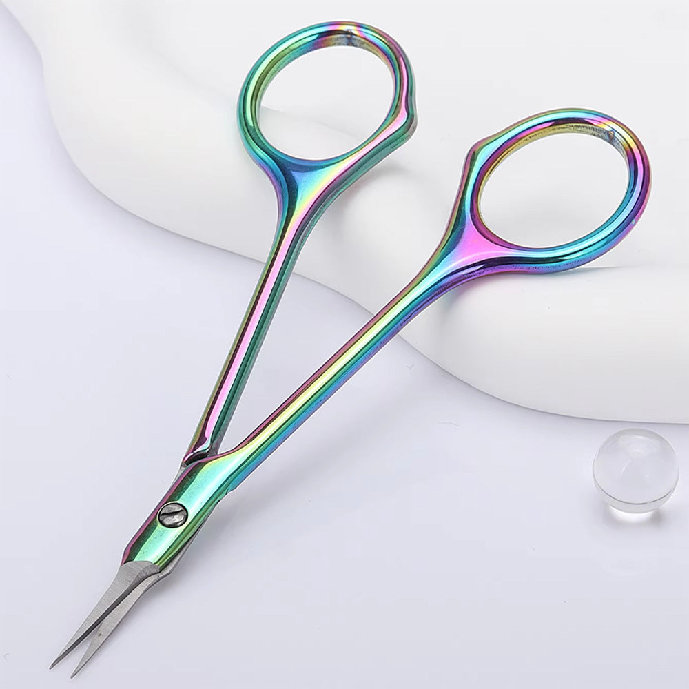 Ciseau ongle inox arc-en-ciel pointe fine précision