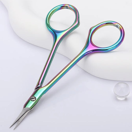 Ciseau ongle inox arc-en-ciel pointe fine précision