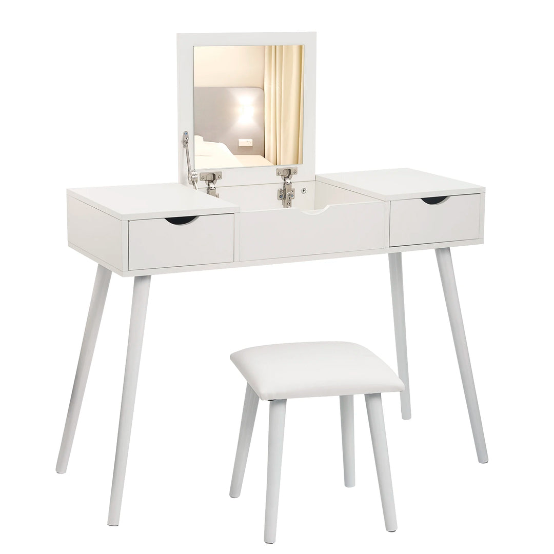 Table manucure professionnelle avec miroir