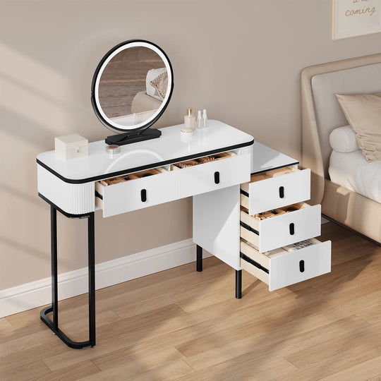 Table de manucure design blanc et noir