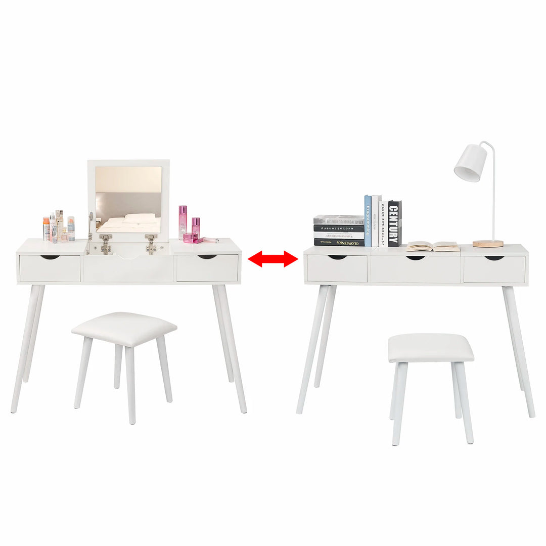 Table manucure professionnelle avec miroir