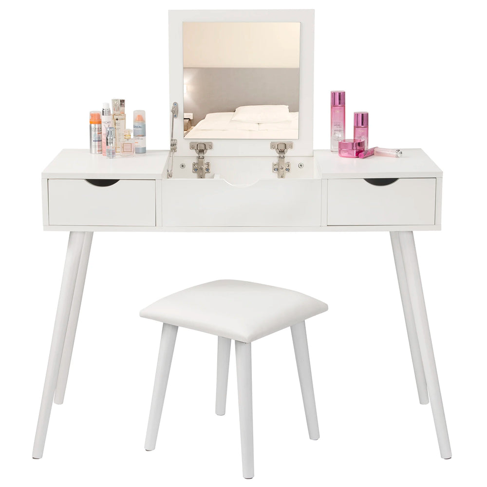 Table manucure professionnelle avec miroir