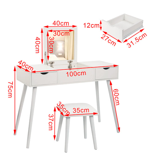 Table manucure professionnelle avec miroir