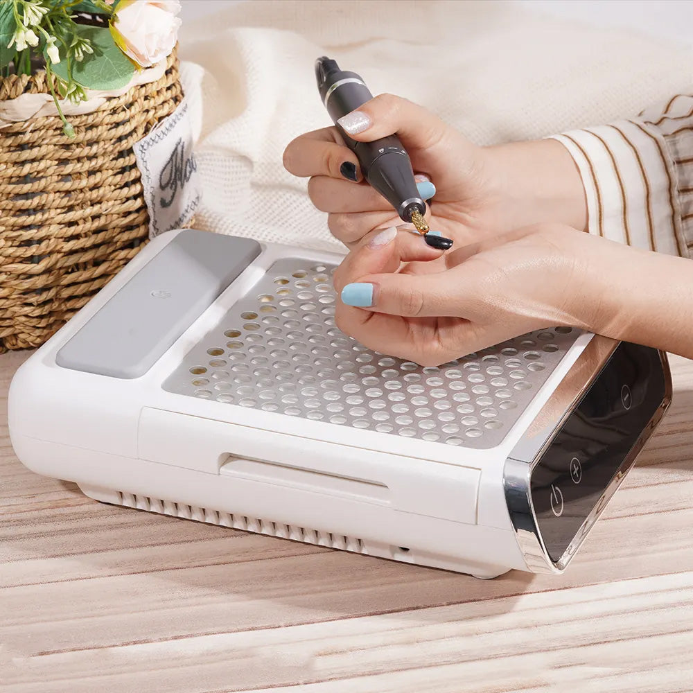 Aspirateur ongle professionnel 80W sans fil rechargeable-Nailona