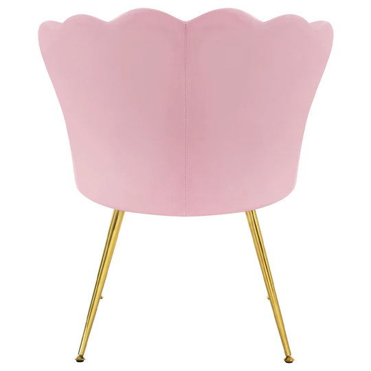 Chaise manucure élégance royale dossier coquillage pieds dorés-Nailona