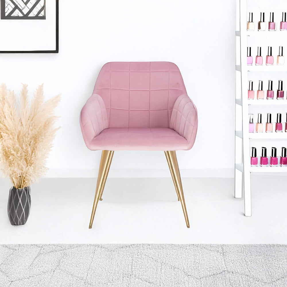 Chaise manucure élégante dossier matelassé pieds modernes-Nailona
