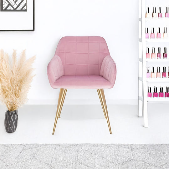 Chaise manucure élégante dossier matelassé pieds modernes-Nailona