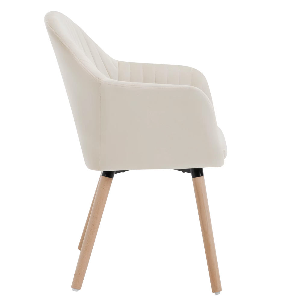 Chaise manucure élégante dossier strié pieds bois naturel confort-Nailona