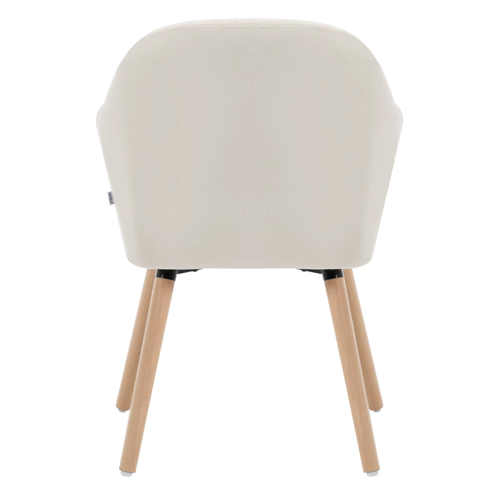 Chaise manucure élégante dossier strié pieds bois naturel confort-Nailona