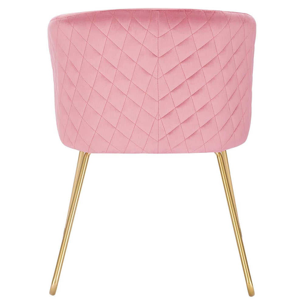 Chaise manucure velours luxe dossier matelassé pieds dorés-Nailona