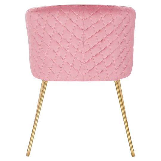 Chaise manucure velours luxe dossier matelassé pieds dorés-Nailona