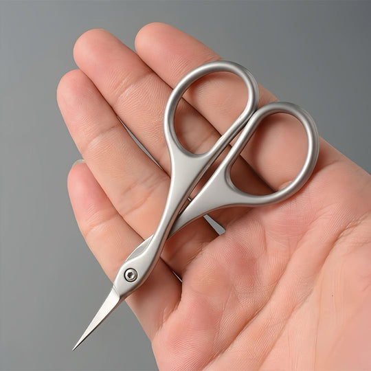 Ciseau cuticule courbé finition argent acier inoxydable-Nailona