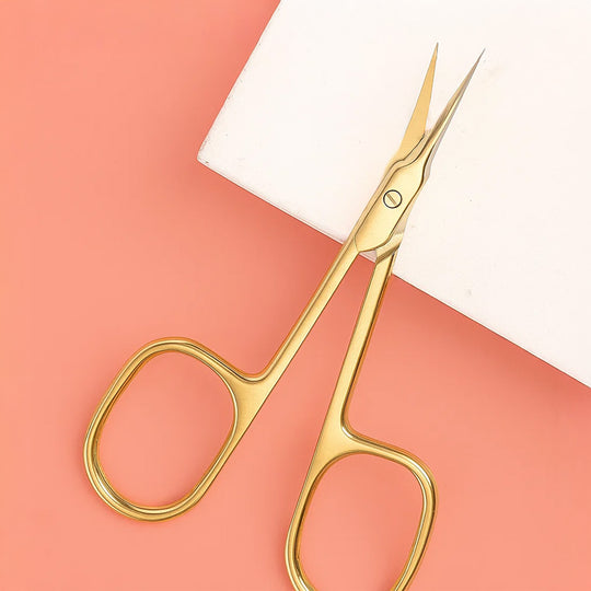 Ciseau cuticule doré courbé professionnel en acier inoxydable-Nailona
