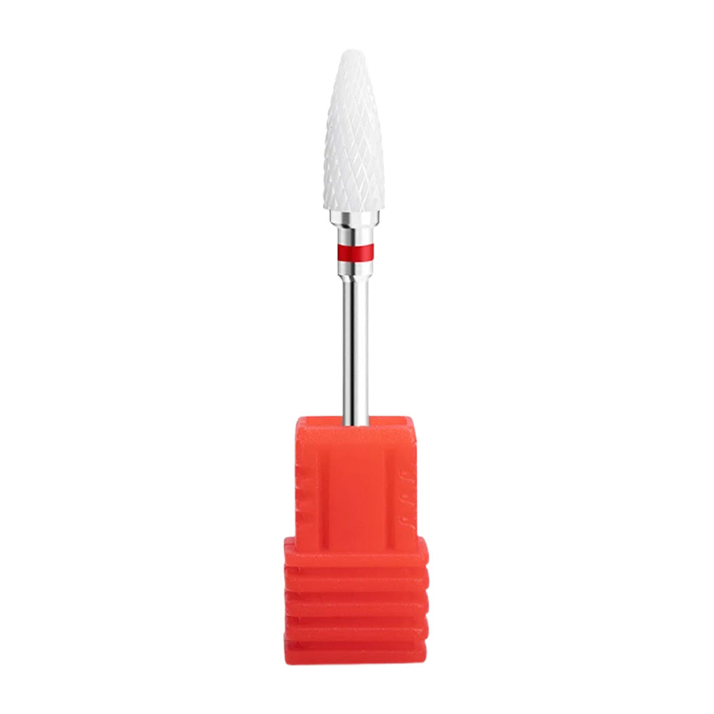 Embout ponceuse ongle céramique cône arrondi rouge pro-Nailona