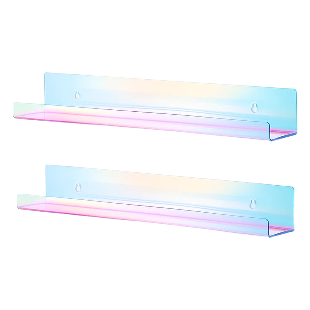 Etagère vernis arc-en-ciel murale 35 cm lot de 2 pièces-Nailona