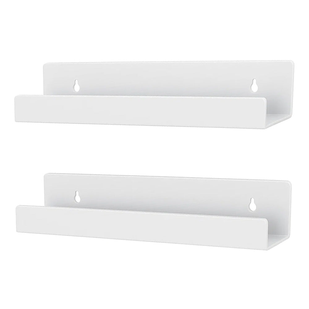 Etagère vernis blanche murale 35 cm lot de 2 pièces-Nailona