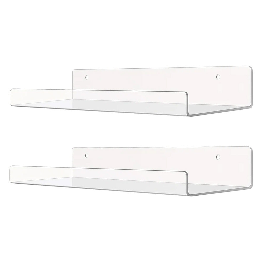Etagère vernis transparente de 35 cm murale lot de 2-Nailona