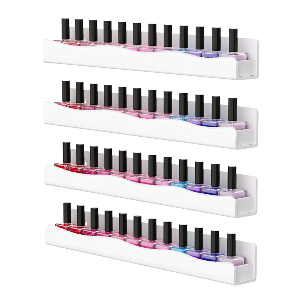 Etagères vernis murales blanche lot de 4 pour salon-Nailona