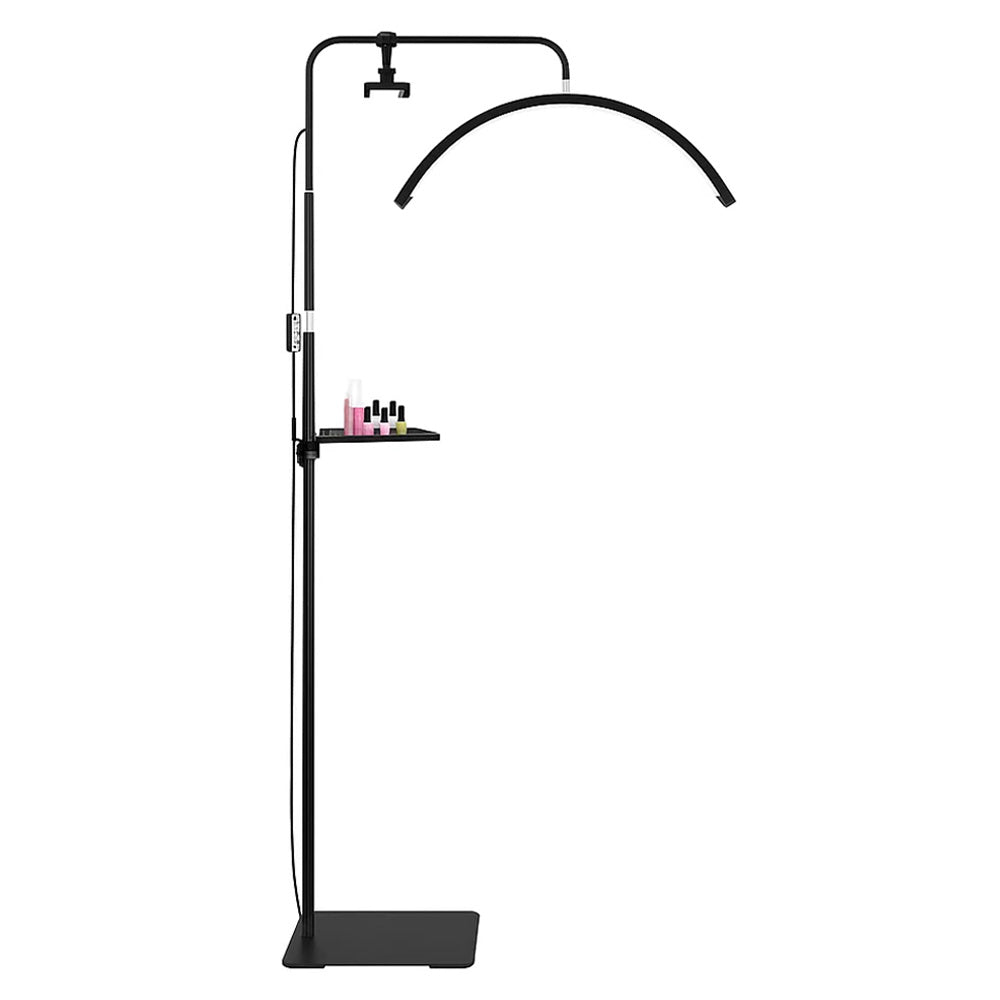 Lampe esthétique LED demi-lune sur pied pour salon-Nailona