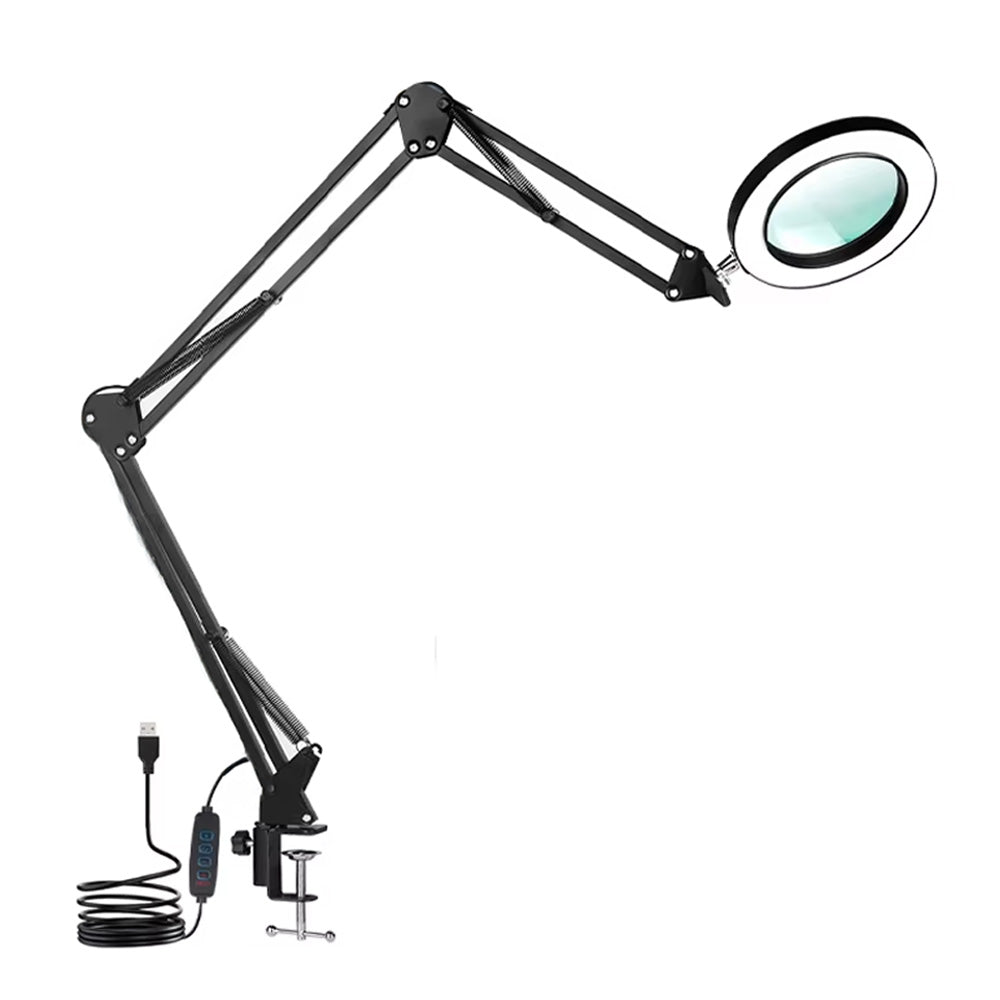 Lampe loupe esthétique LED avec bras articulé 3 niveaux-Nailona
