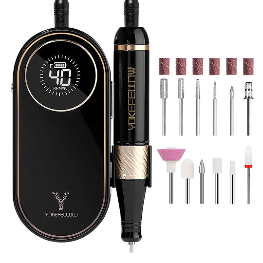 Ponceuse ongle 40000 RPM rechargeable avec écran HD-Nailona