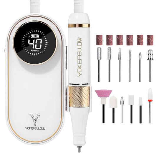 Ponceuse ongle 40000 RPM rechargeable avec écran HD-Nailona
