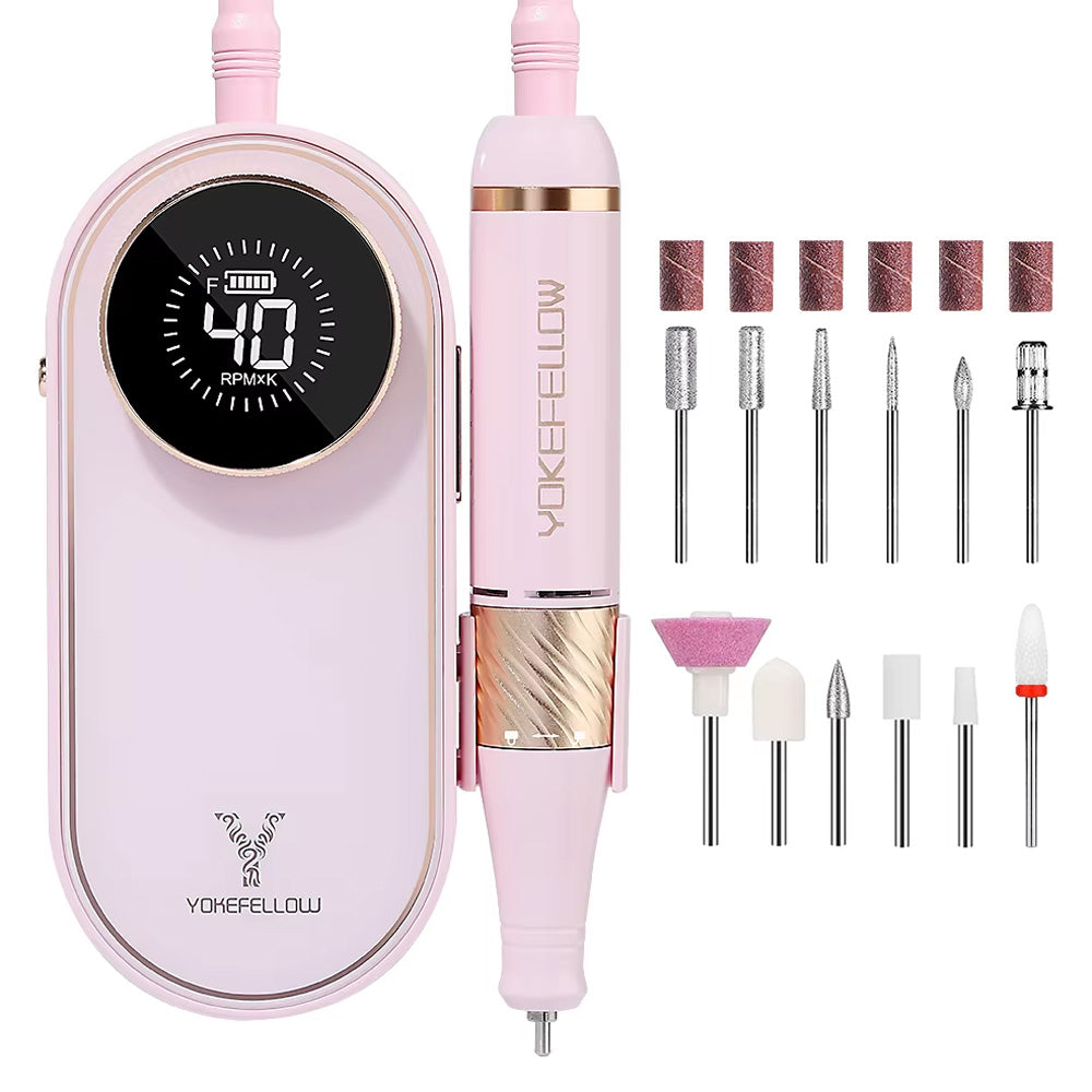 Ponceuse ongle 40000 RPM rechargeable avec écran HD-Nailona
