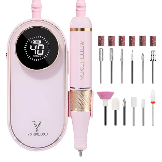 Ponceuse ongle 40000 RPM rechargeable avec écran HD-Nailona