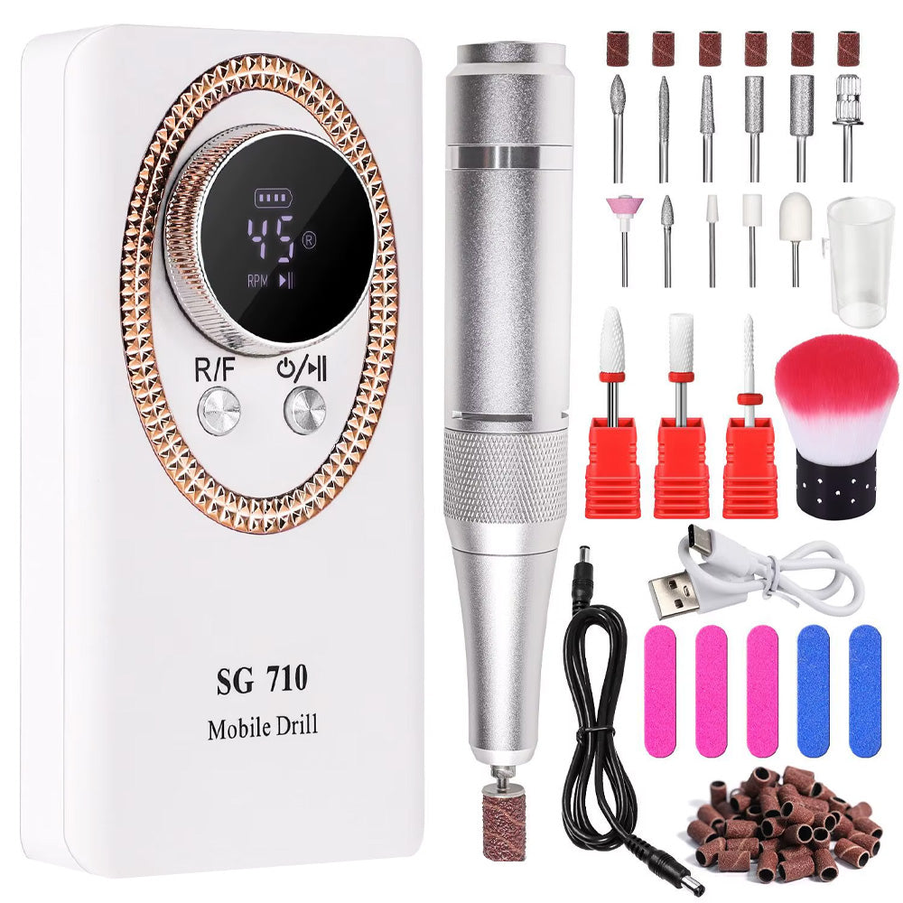 Ponceuse ongle 45000 RPM portable avec écran LCD-Nailona