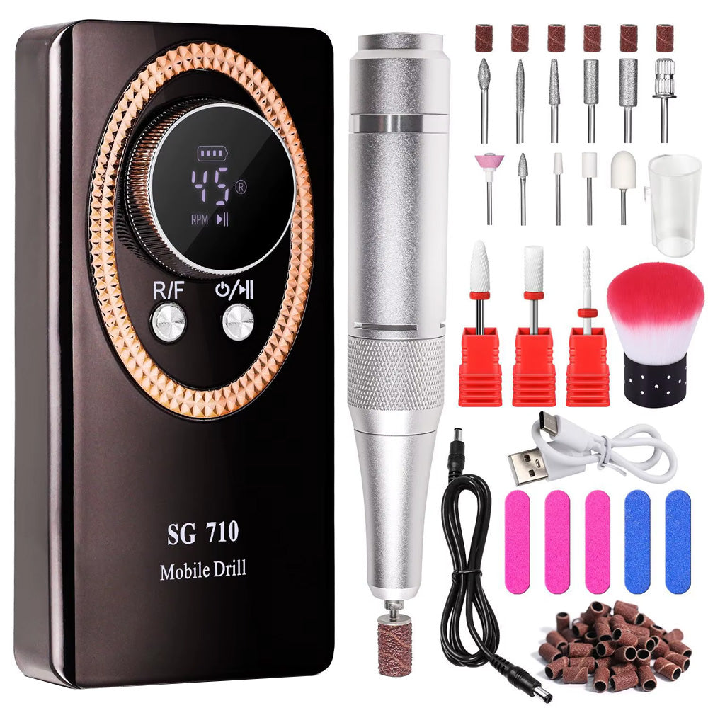 Ponceuse ongle 45000 RPM portable avec écran LCD-Nailona
