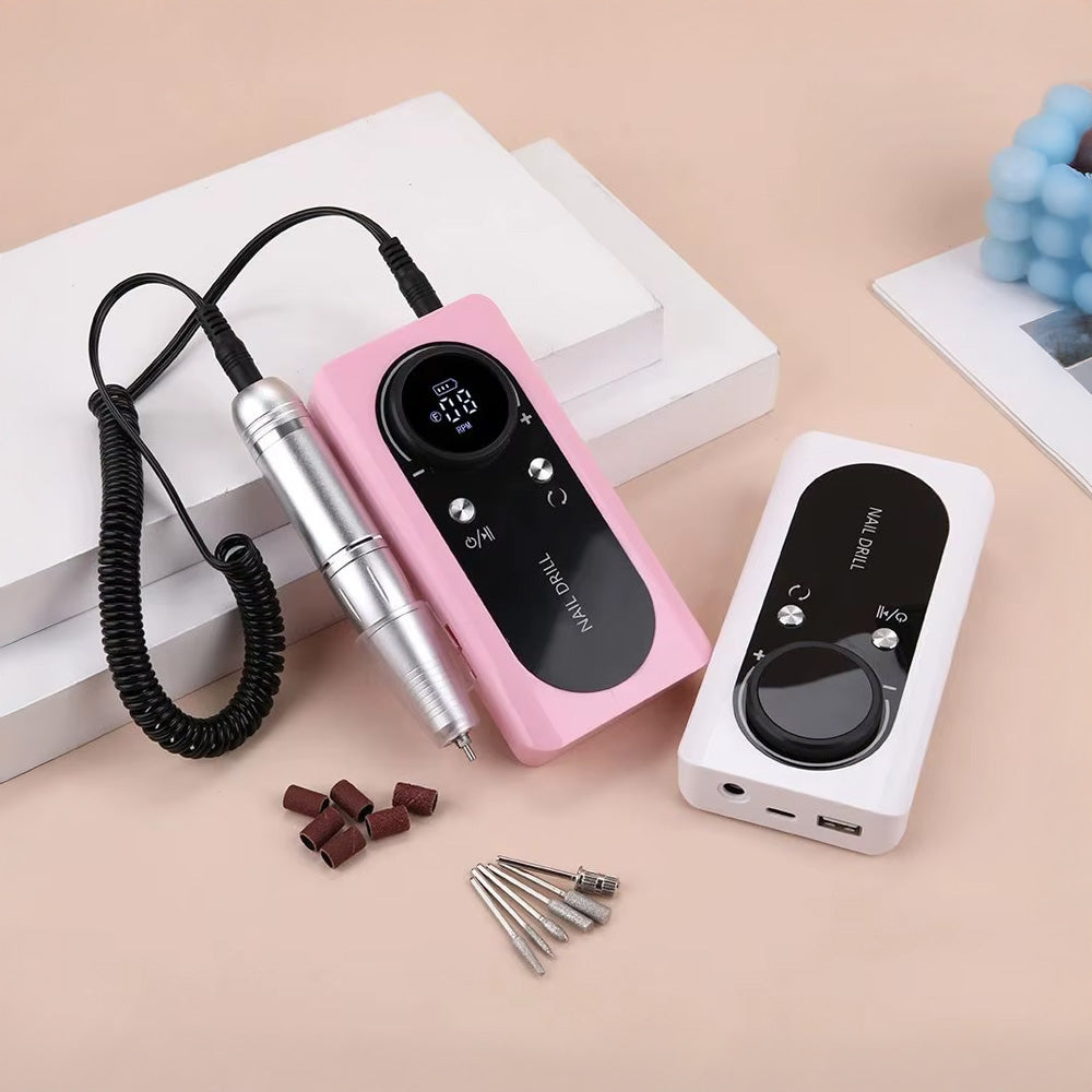 Ponceuse ongle 45000 RPM rechargeable avec écran LCD-Nailona