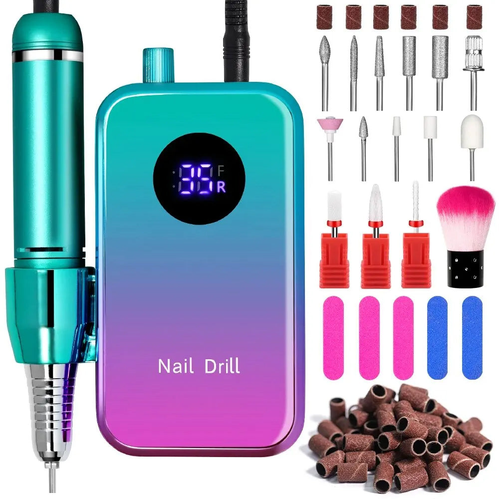 Ponceuse ongle pro sans fil 35000 RPM lime électrique-Nailona
