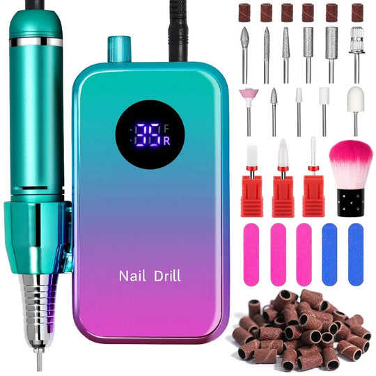 Ponceuse ongle pro sans fil 35000 RPM lime électrique-Nailona