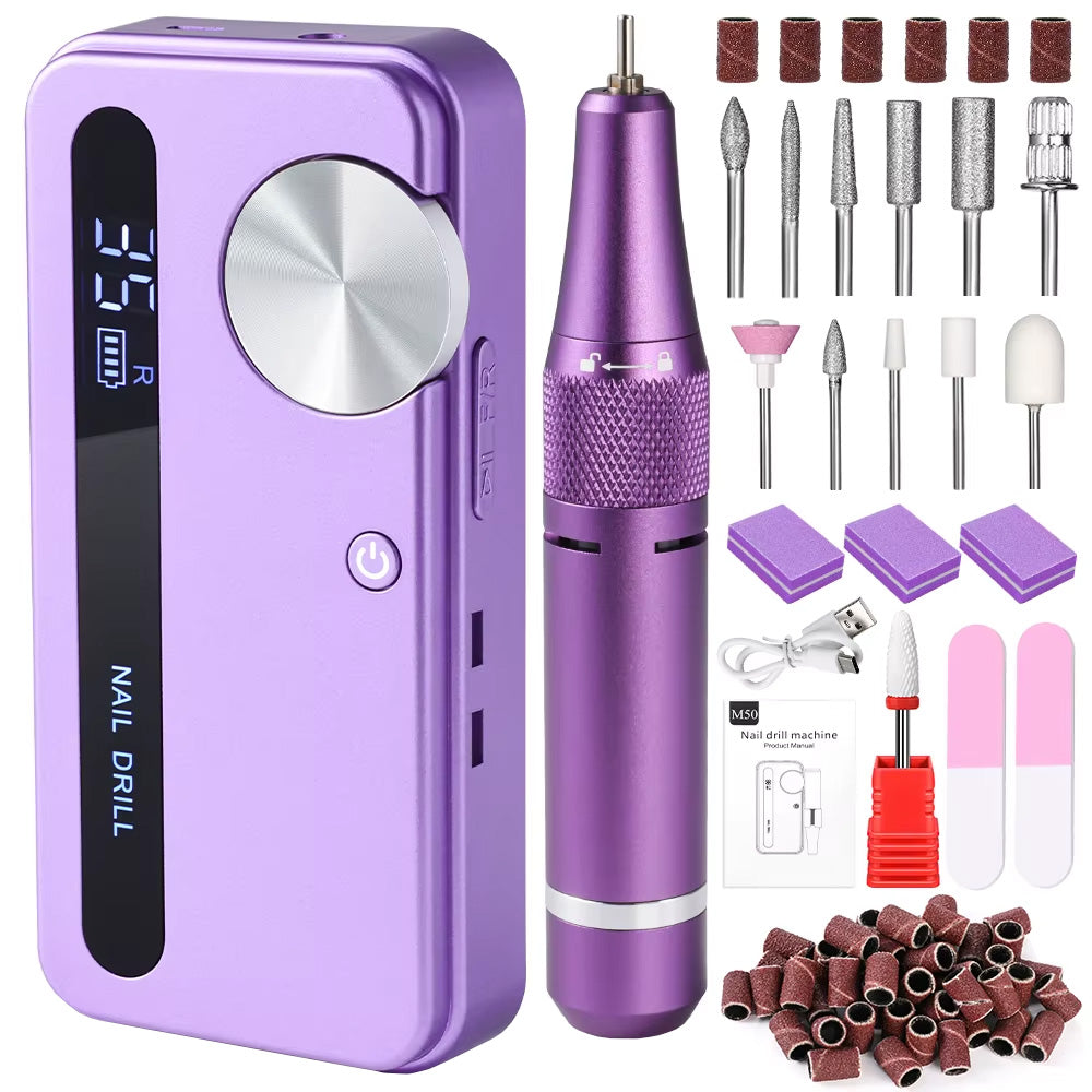 Ponceuse ongle professionnelle 35000 RPM portable et rechargeable-Nailona