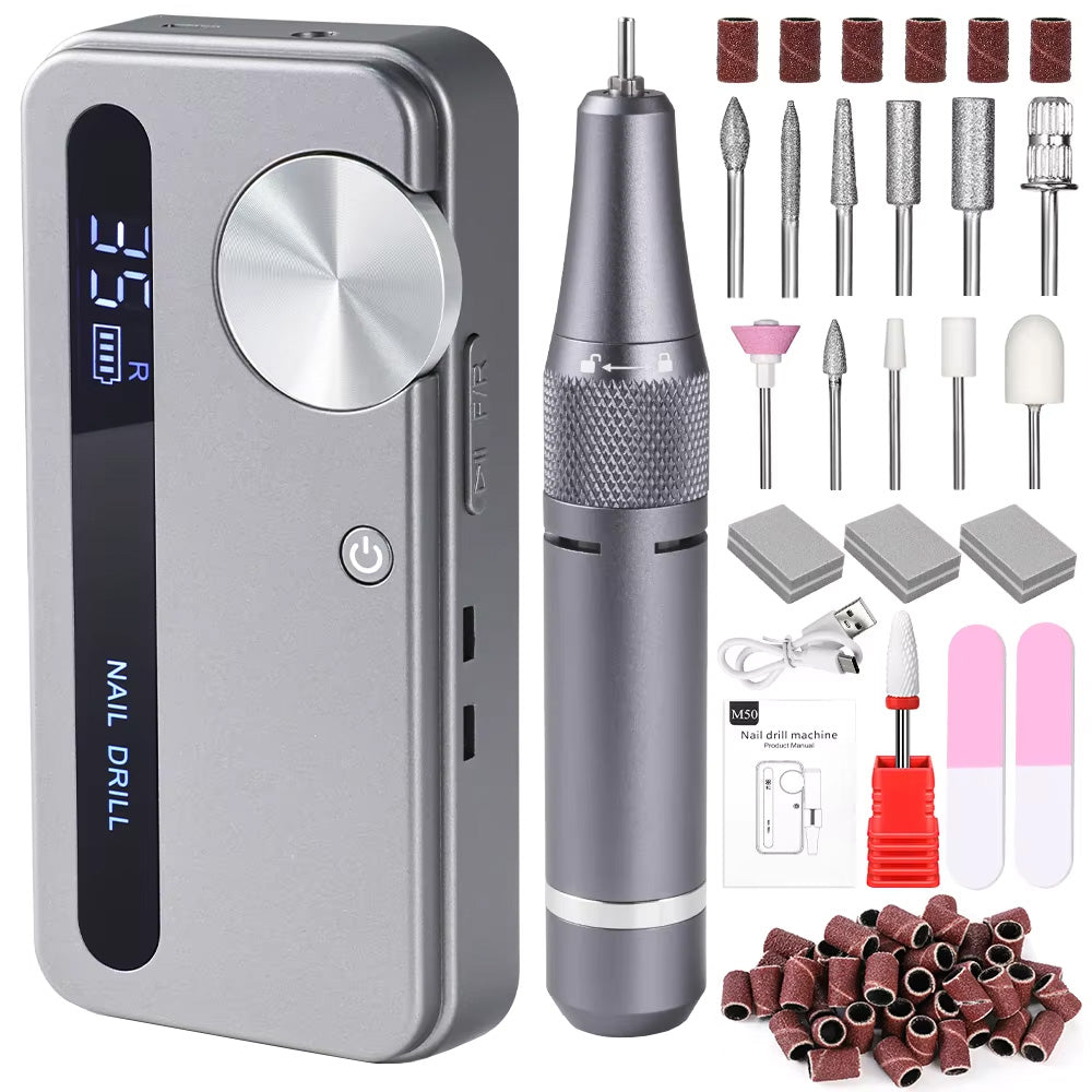 Ponceuse ongle professionnelle 35000 RPM portable et rechargeable-Nailona